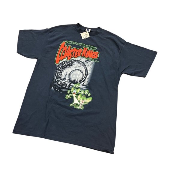 Rare Vintage 1997 Pinky and the Brain Coaster Kings Six Flags T-Shirt Men's XL - Picture 4 of 8